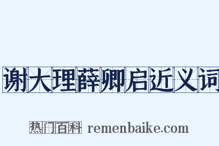 谢大理薛卿启近义词是什么意思的图片